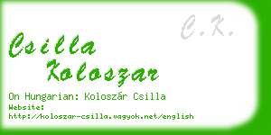 csilla koloszar business card
