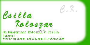 csilla koloszar business card